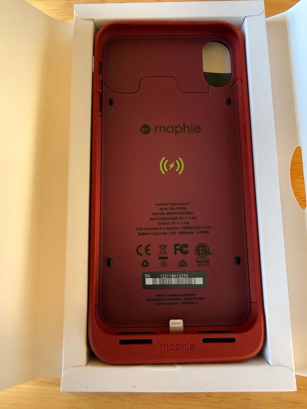 mophie juice pack air - Slim Protective Battery Case for iPhone Xs Max - Red